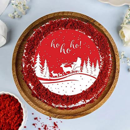 Xmas Ho Ho Holiday Photo Cake
