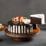 Chocolate Vanilla Half & Half Cake