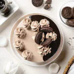 Chocolate Caramel Fudge Cake Eggless