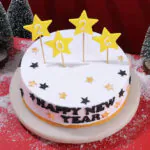 Golden Stars New Year Cake